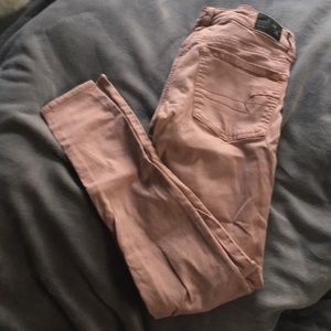 Pale pink super stretch American eagle jeans